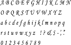 Monotype Corsive Alphabet Stencil