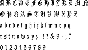 AL-LOE Old English - Alphabet Stencil Lowercase