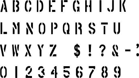 Phantom Stencil complete uppercase alphabet letter and number stencil ...