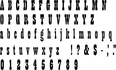 Playbill Alphabet Stencil