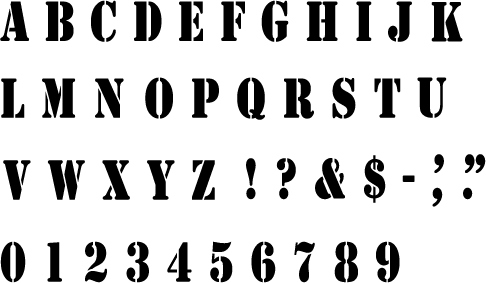Stencil Alphabet Stencil (Uppercase Only)
