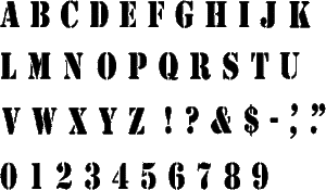 Stencil Alphabet Stencil (Uppercase Only)