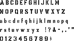 Stencil Gothic Alphabet Stencil