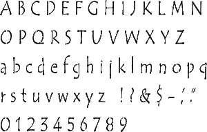 Tempus Sans Alphabet Stencil