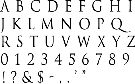 Trajan Alphabet Stencil (Uppercase only)