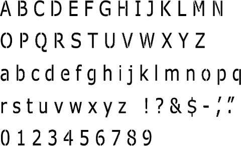 Verdana Alphabet Stencil