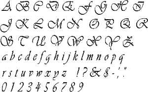 Vivaldi Alphabet Stencil