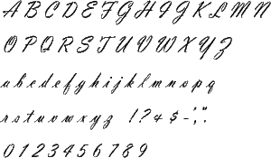 Vladimir Script Alphabet Stencil