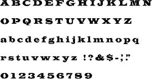 Wide Latin Alphabet Stencil